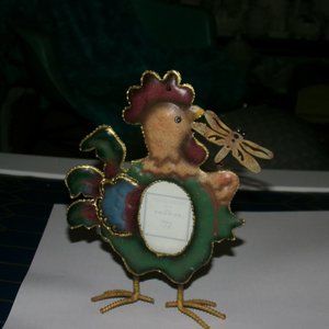 metal chicken photo frame.